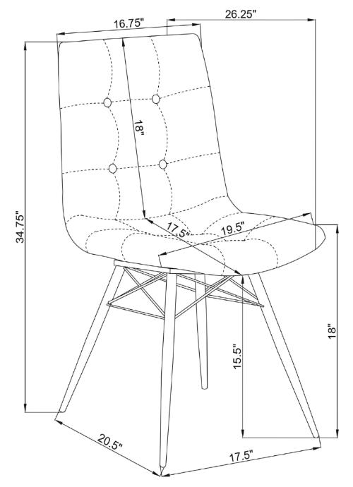 Aiken Upholstered Dining Side Chair Charcoal (Set of 4)