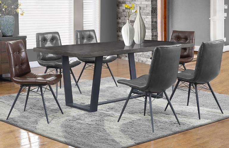 Aiken Upholstered Dining Side Chair Charcoal (Set of 4)