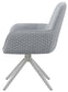 Abby Fabric Upholstered Swivel Dining Arm Chair Light Grey