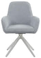 Abby Fabric Upholstered Swivel Dining Arm Chair Light Grey