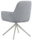 Abby Fabric Upholstered Swivel Dining Arm Chair Light Grey