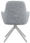 Abby Fabric Upholstered Swivel Dining Arm Chair Light Grey