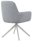 Abby Fabric Upholstered Swivel Dining Arm Chair Light Grey