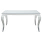 Carone Rectangular 61-inch Glass Top Dining Table White