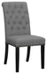 Alana Fabric Upholstered Dining Side Chair Grey (Set of 2)