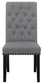 Alana Fabric Upholstered Dining Side Chair Grey (Set of 2)