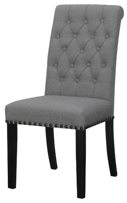 Alana Fabric Upholstered Dining Side Chair Grey (Set of 2)