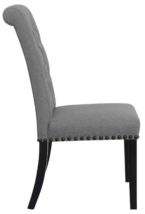 Alana Fabric Upholstered Dining Side Chair Grey (Set of 2)