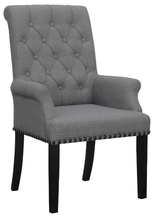 Alana Fabric Upholstered Dining Arm Chair Grey