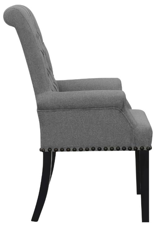 Alana Fabric Upholstered Dining Arm Chair Grey