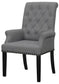 Alana Fabric Upholstered Dining Arm Chair Grey