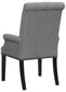 Alana Fabric Upholstered Dining Arm Chair Grey