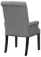 Alana Fabric Upholstered Dining Arm Chair Grey