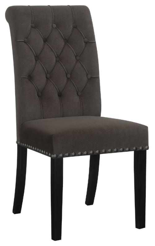 Alana Velvet Upholstered Dining Side Chair Brown (Set of 2)