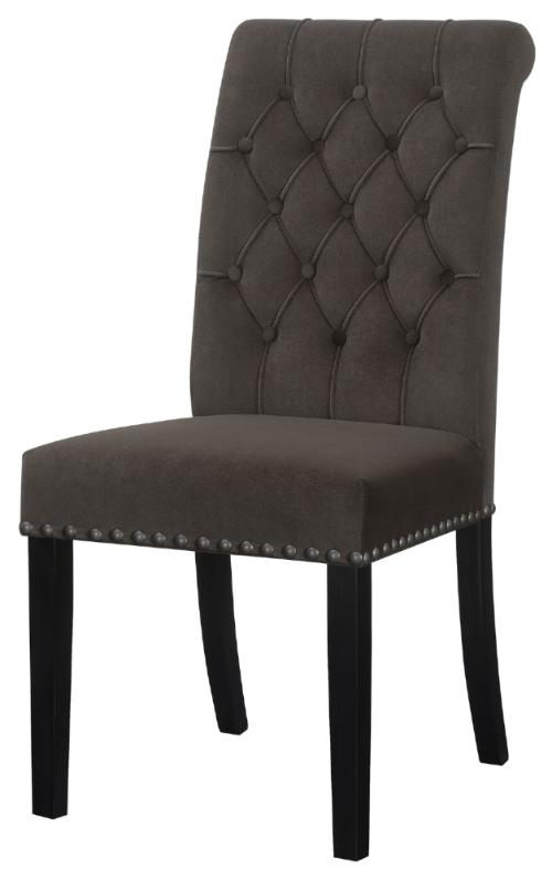 Alana Velvet Upholstered Dining Side Chair Brown (Set of 2)