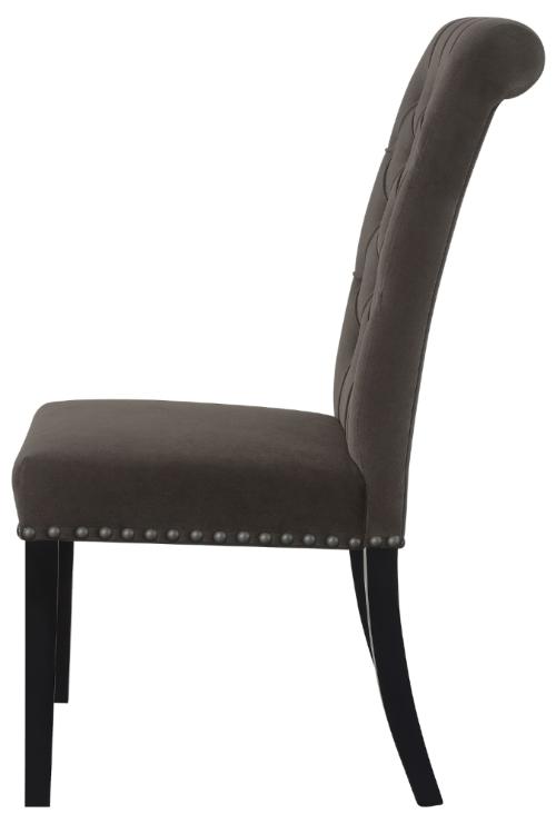 Alana Velvet Upholstered Dining Side Chair Brown (Set of 2)