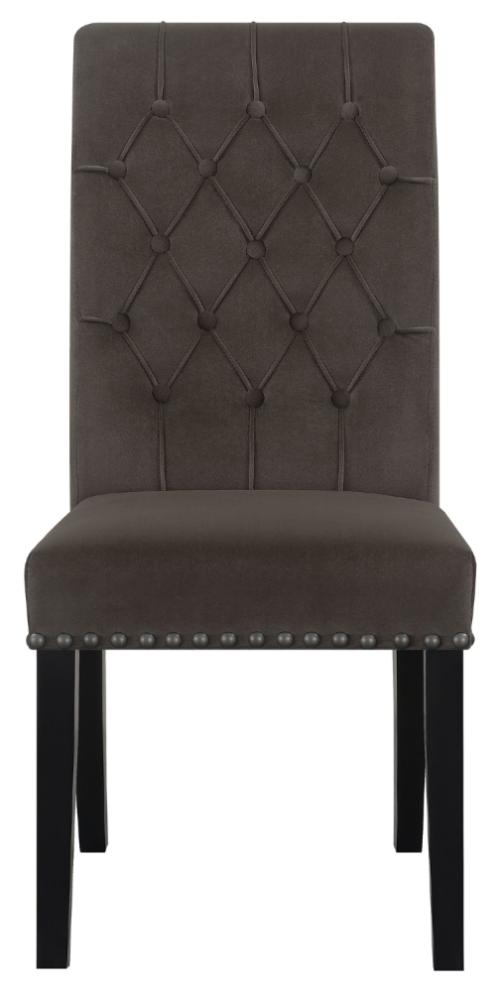 Alana Velvet Upholstered Dining Side Chair Brown (Set of 2)