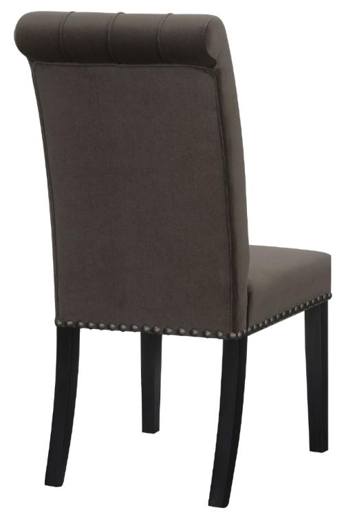 Alana Velvet Upholstered Dining Side Chair Brown (Set of 2)