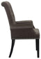 Alana Velvet Upholstered Dining Arm Chair Brown