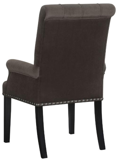 Alana Velvet Upholstered Dining Arm Chair Brown