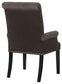 Alana Velvet Upholstered Dining Arm Chair Brown