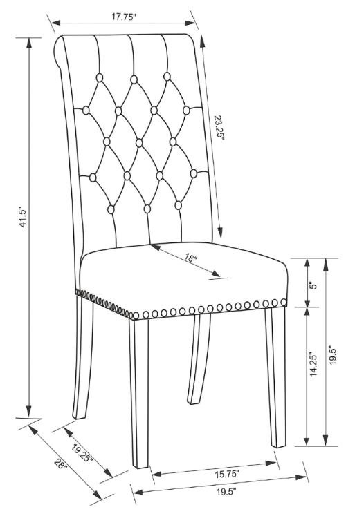 Alana Velvet Upholstered Dining Side Chair Sand (Set of 2)