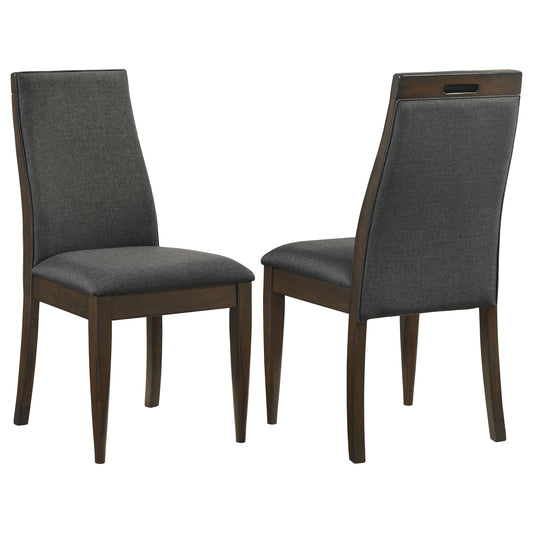 Wes Upholstered Dining Side Chair Dark Walnut (Set of 2)