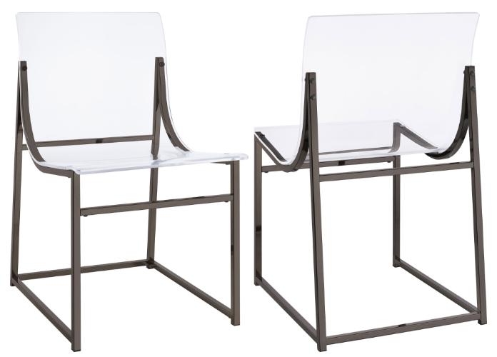 Adino Acrylic Dining Side Chair Black Nickel (Set of 2)