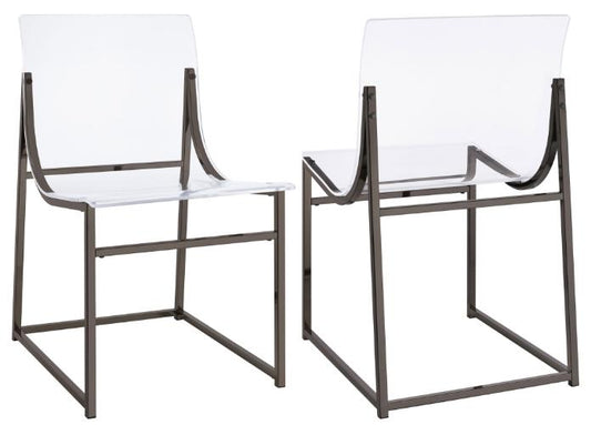 Adino Acrylic Dining Side Chair Black Nickel (Set of 2)