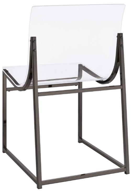 Adino Acrylic Dining Side Chair Black Nickel (Set of 2)