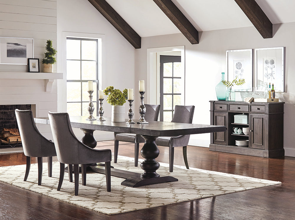 Phelps 5-piece Rectangular Dining Table Set Distressed Noir