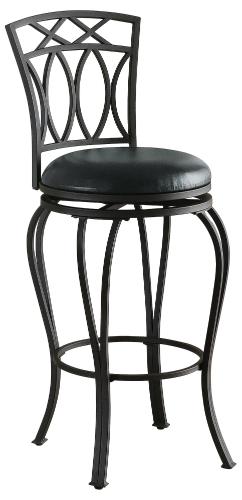 Adamsville Upholstered Swivel Bar Stool Black