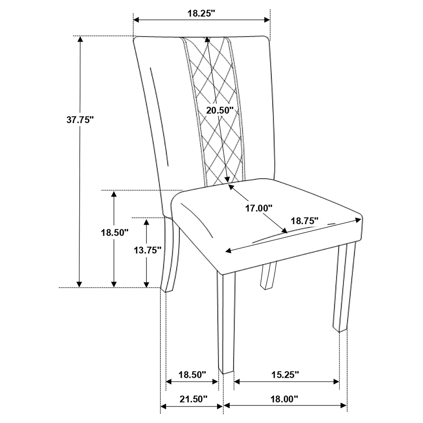 Malia Fabric Upholstered Dining Side Chair Beige (Set of 2)