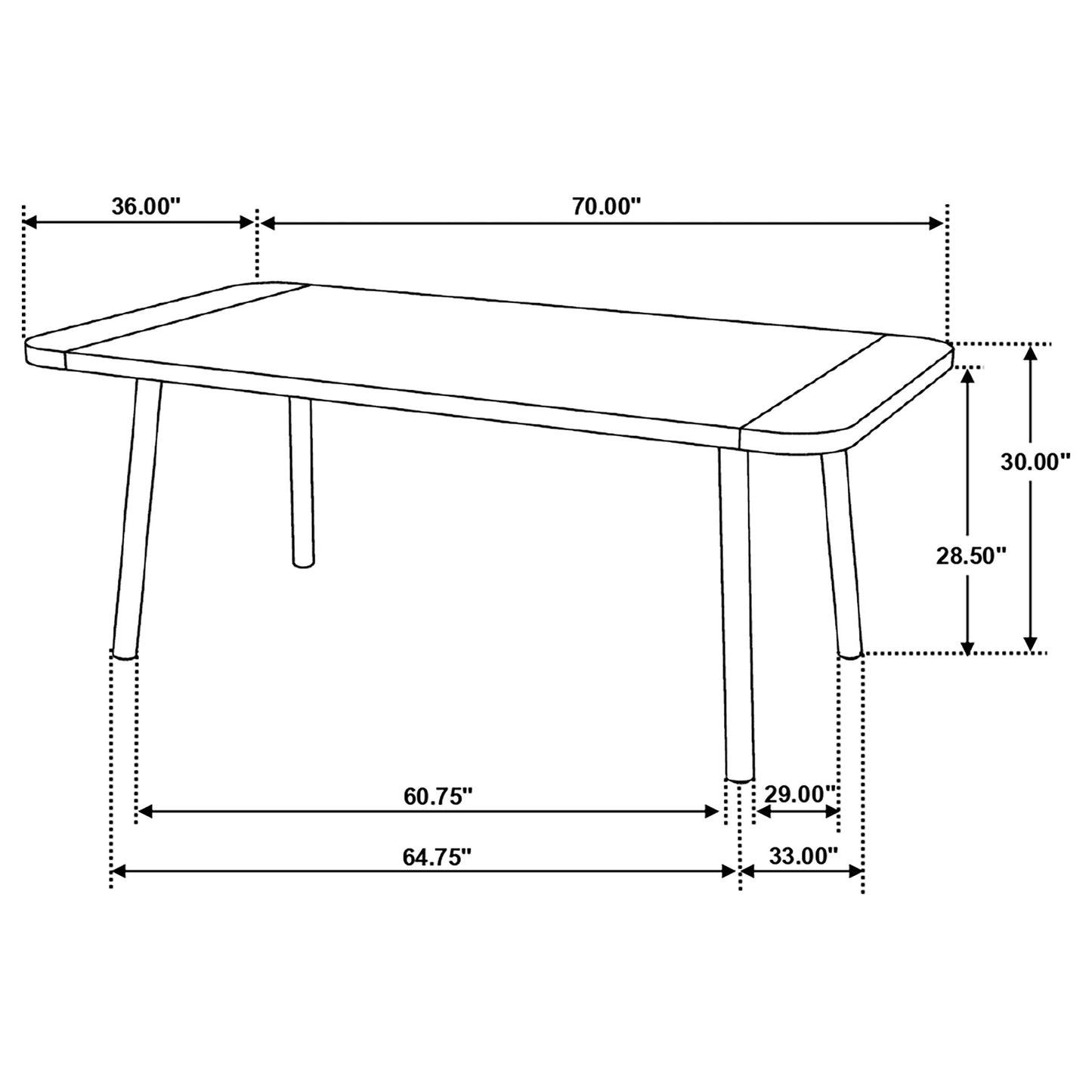 Maverick 70-inch Solid Wood Dining Table Natural Mango