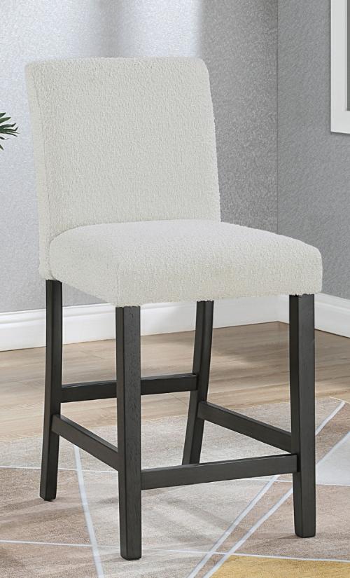 Alba Boucle Upholstered Counter Chair White (Set of 2)