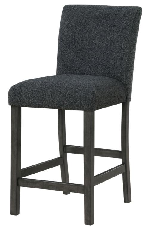 Alba Boucle Upholstered Counter Chair Black (Set of 2)