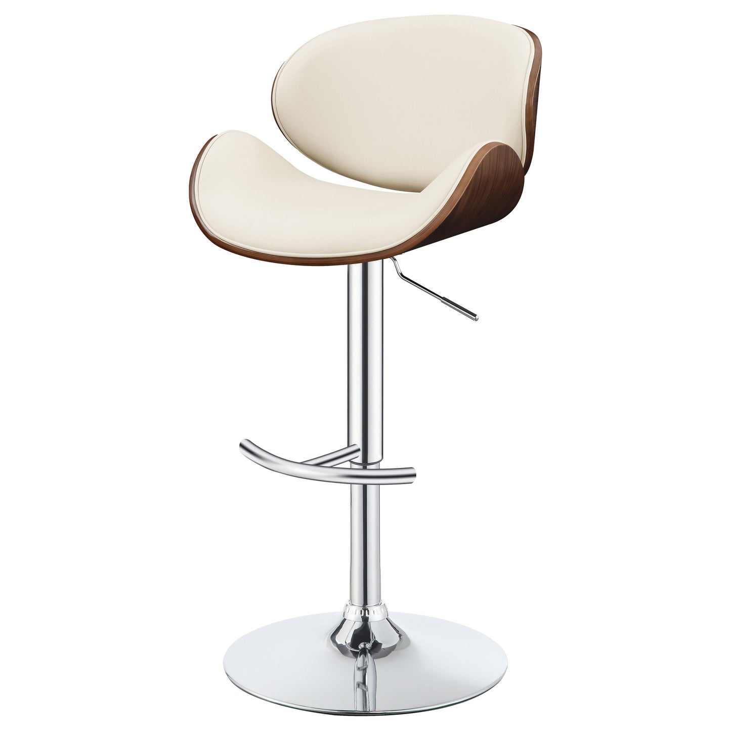 Harris Adjustable Bar Stool Ecru and Chrome