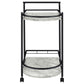 Desiree 2-tier Faux Marble Shelf Metal Bar Cart Black