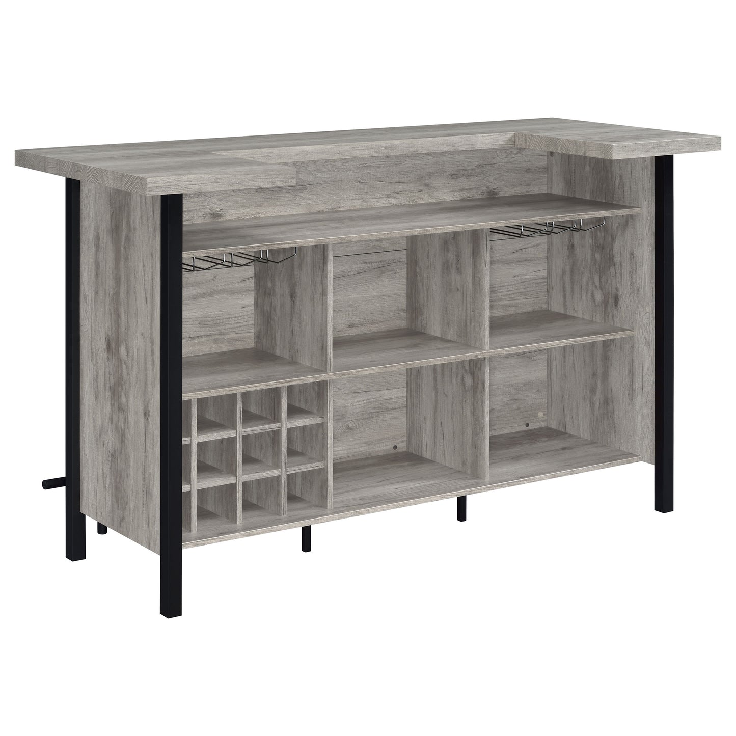 Bellemore Freestanding Home Bar Wine Cabinet Grey Driftwood