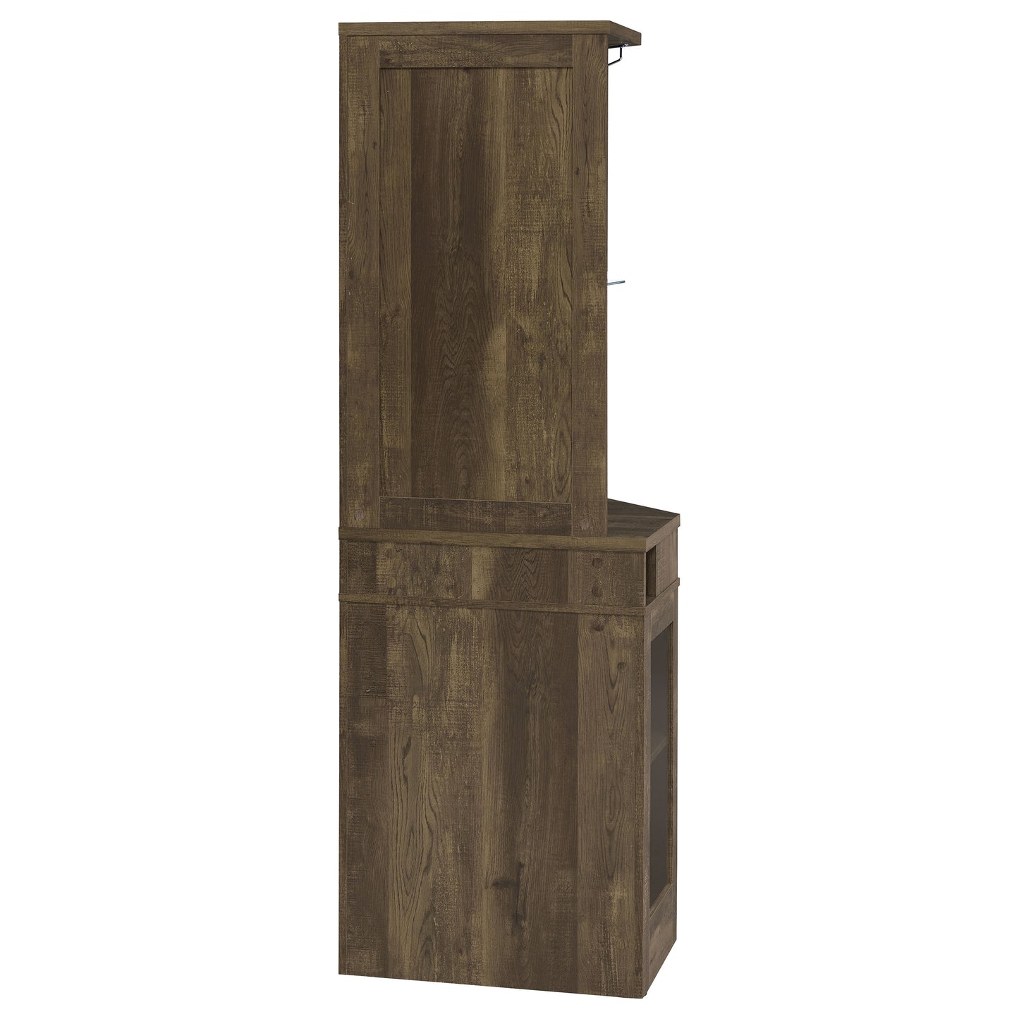 Alviso 1-drawer Corner Home Bar Wine Cabinet  Rustic Oak