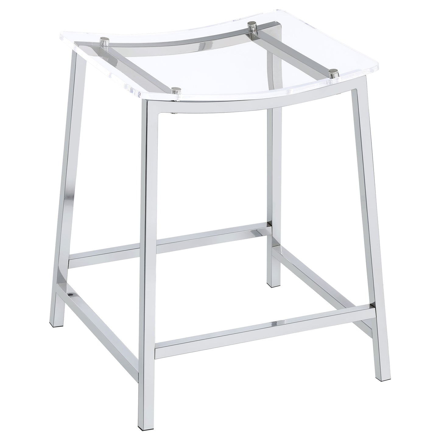 Jovani Acrylic Backless Counter Stool Chrome (Set of 2)