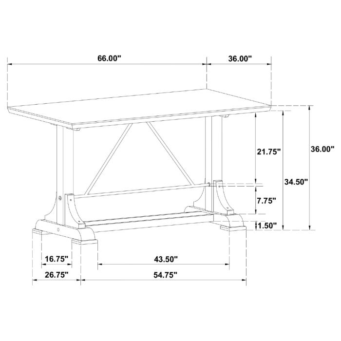 Aldrich 66-inch Marble Top Counter Height Dining Table White