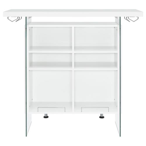 Acosta Freestanding Home Bar Wine Cabinet White High Gloss