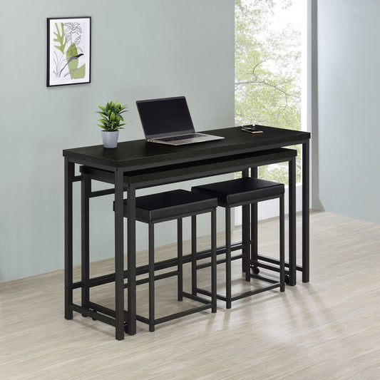 Hawes 4-piece Multipurpose Counter Height Table Set Black