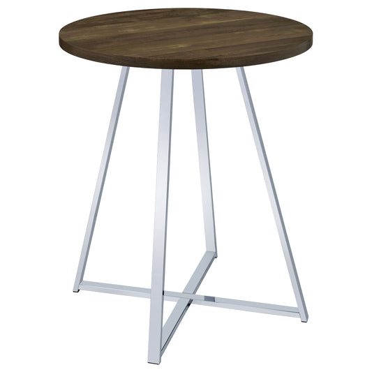 Burkhart Round 35-inch Pub Height Bistro Bar Table Brown Oak