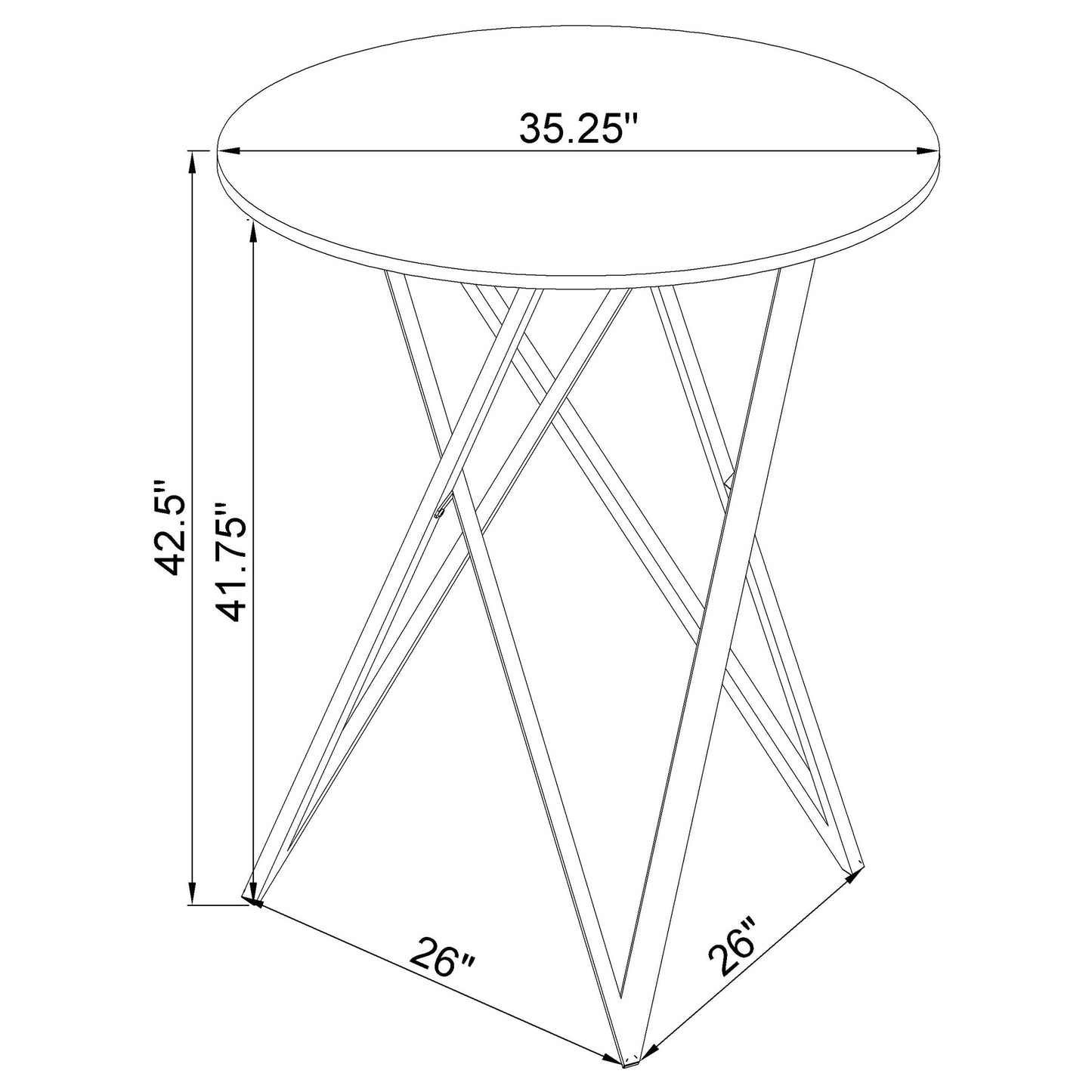 Bexter Round 35-inch Faux Marble Bistro Bar Table Chrome