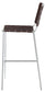 Adelaide Upholstered Pub Height Bar Stool Brown and Chrome