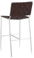 Adelaide Upholstered Pub Height Bar Stool Brown and Chrome