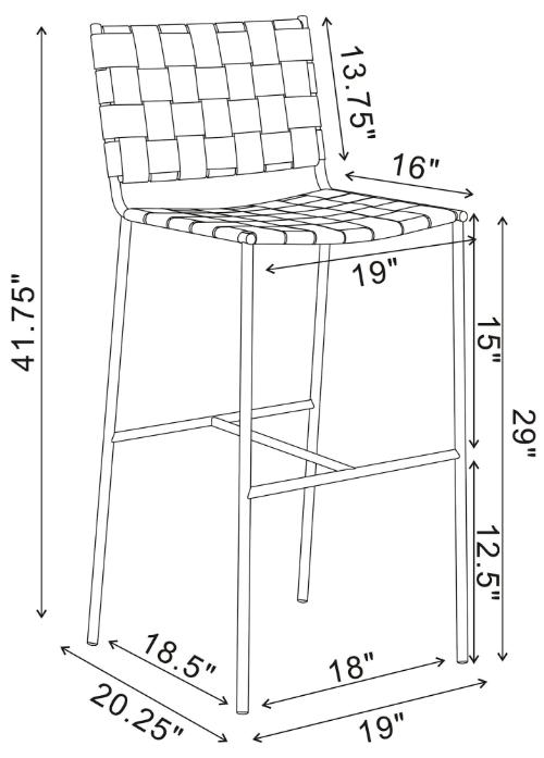 Adelaide Upholstered Pub Height Bar Stool Brown and Chrome