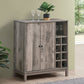 Cheyenne 2-door Home Bar Wine Cabinet Weathered Acacia